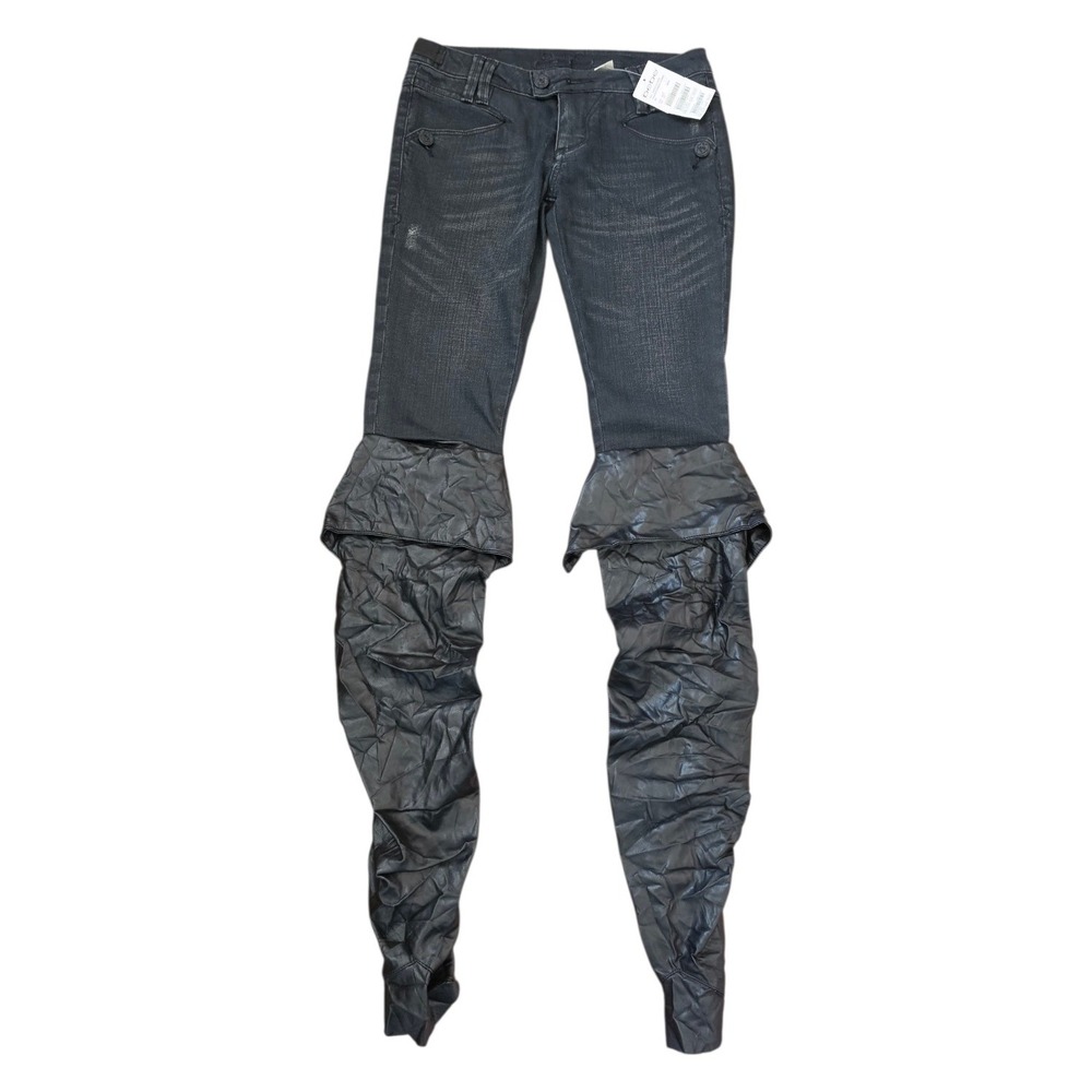Bébé NWT Transformer‎ Skinny  Grange Maximalist Vegan Leather Black Jeans Sz 27